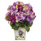 Blue, Purple, White Hydrangea w/Floral Planter-Parc Decor