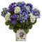 Blue, Purple, White Hydrangea w/Floral Planter-Parc Decor