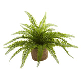 Boston Fern w/Burlap Planter (Set of 2)-Parc Decor