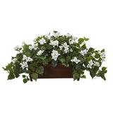 Bougainvillea Artificial Plant in Decorative Planter-Parc Decor