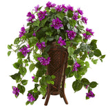 Bougainvillea Artificial Plant in Stand Planter-Parc Decor