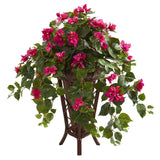 Bougainvillea Artificial Plant in Stand Planter-Parc Decor