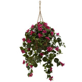 Bougainvillea Silk Hanging Basket-Parc Decor