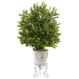 Boxwood with Metal Planter-Parc Decor