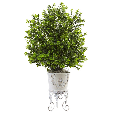 Boxwood with Metal Planter-Parc Decor