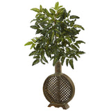 Bracken Fern with Open Weave Planter-Parc Decor