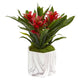 Bromeliad Artificial Plant in Marble Finished Vase-Parc Decor