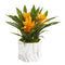 Bromeliad Artificial Plant in Marble Finished Vase-Parc Decor