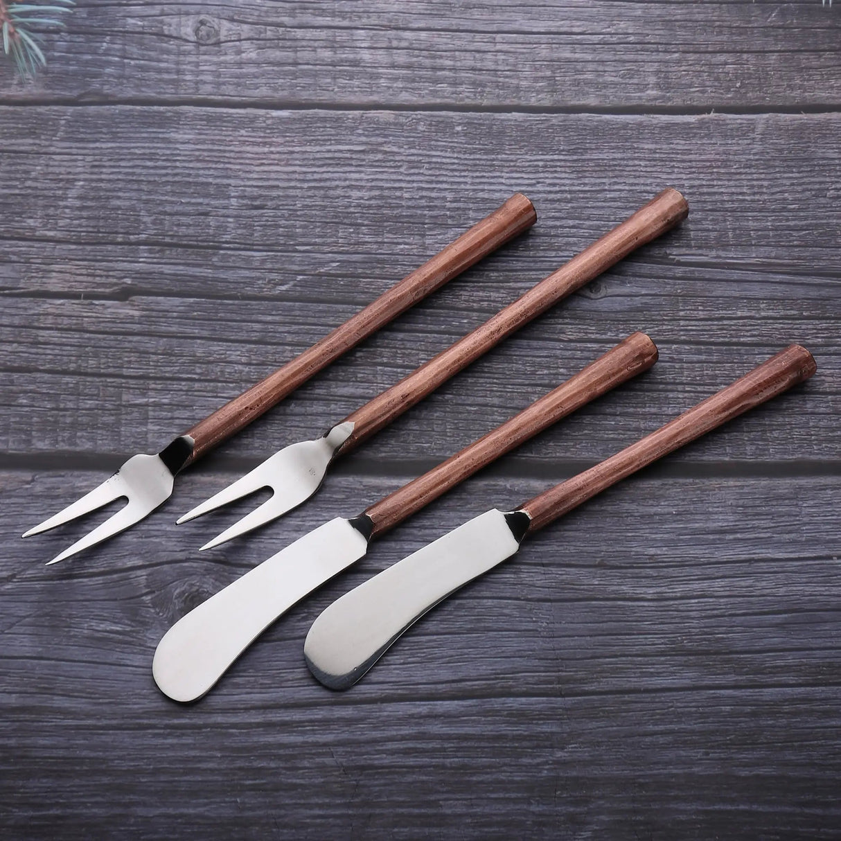 CAMELLIA CHEESE FORK & SPREADER 4 PC. SET-Parc Decor