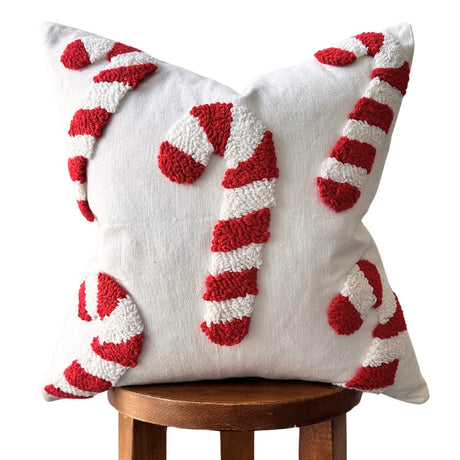 Candy Cane Pillow Cover-Parc Decor