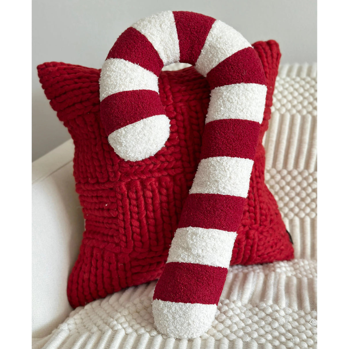 Candy Cane Shaped Pillow-Parc Decor
