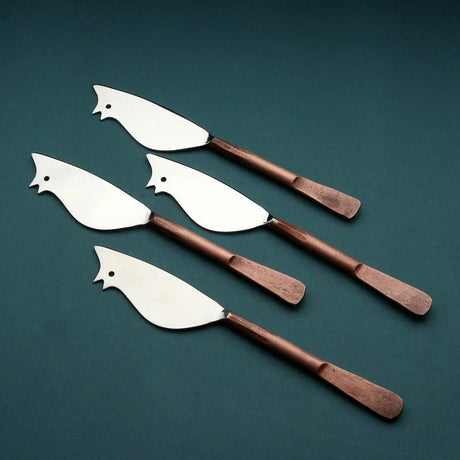 Celia Ratoncito Cheese Spreader/Knife 4 Pc. Set-Parc Decor
