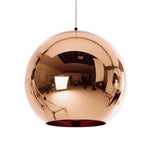 Chroma Rose Gold 15cm spherical pendant light with a reflective metallic finish.