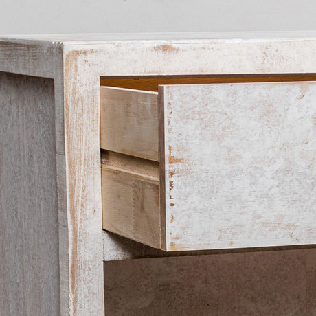 Classic Modern 1-Drawer Solid Wood White Nightstand Side Table-Parc Decor