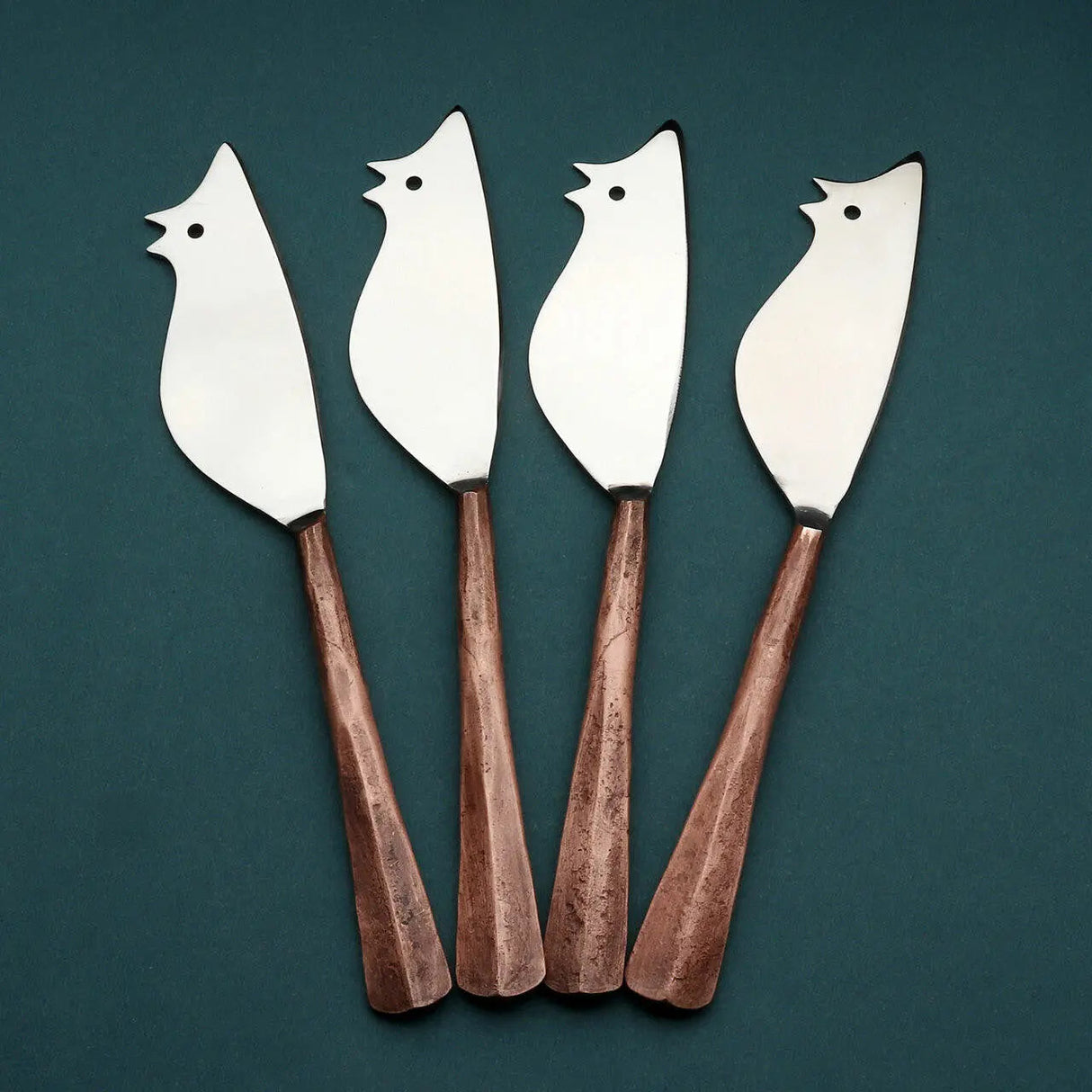 Copper Ridge Ratoncito Cheese Spreader/Knife 4 Pc. Set-Parc Decor