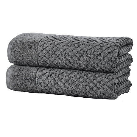 Cotton Diamond Waffle Weave Bath Towel Set – Grayson Collection-Parc Decor