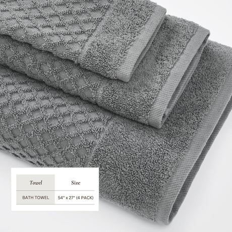 Cotton Diamond Waffle Weave Bath Towel Set – Grayson Collection-Parc Decor