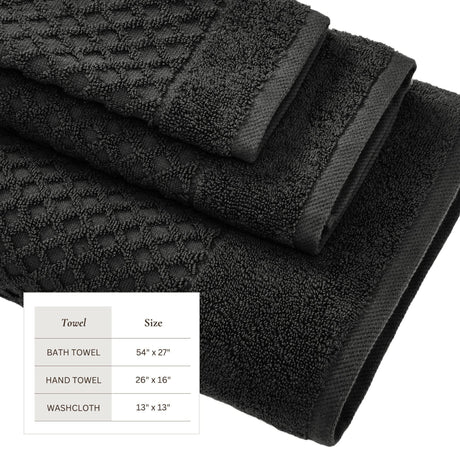 Cotton Diamond Waffle Weave Bath Towel Set – Grayson Collection-Parc Decor