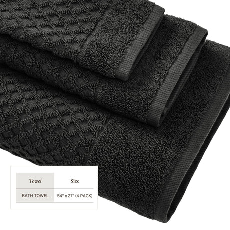 Cotton Diamond Waffle Weave Bath Towel Set – Grayson Collection-Parc Decor
