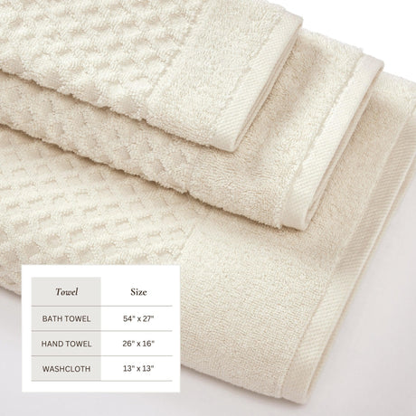 Cotton Diamond Waffle Weave Bath Towel Set – Grayson Collection-Parc Decor