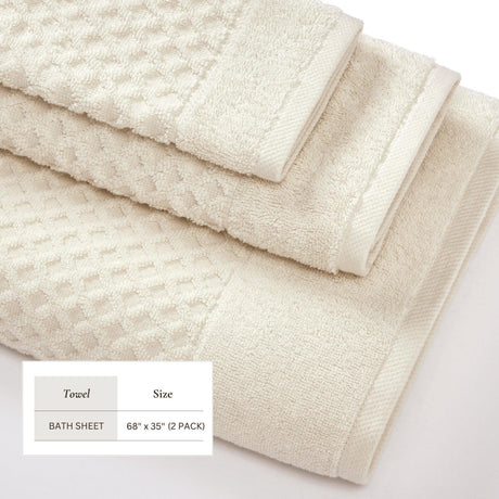 Cotton Diamond Waffle Weave Bath Towel Set – Grayson Collection-Parc Decor