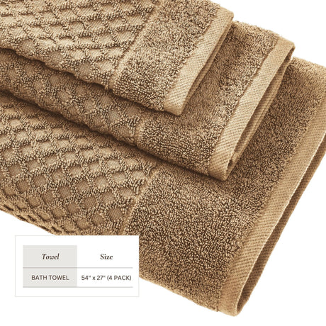 Cotton Diamond Waffle Weave Bath Towel Set – Grayson Collection-Parc Decor