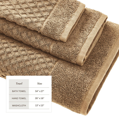 Cotton Diamond Waffle Weave Bath Towel Set – Grayson Collection-Parc Decor