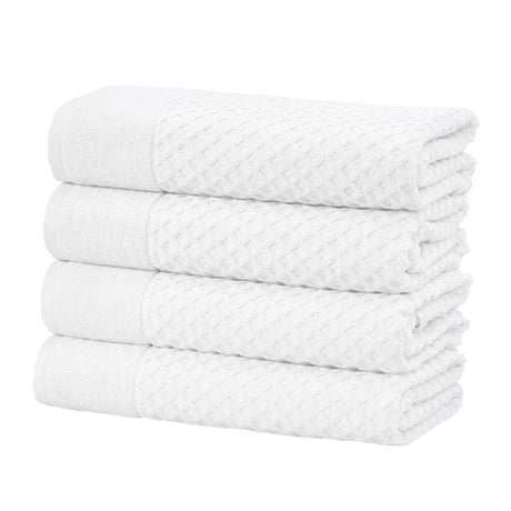 Cotton Diamond Waffle Weave Bath Towel Set - Grayson Collection-Parc Decor