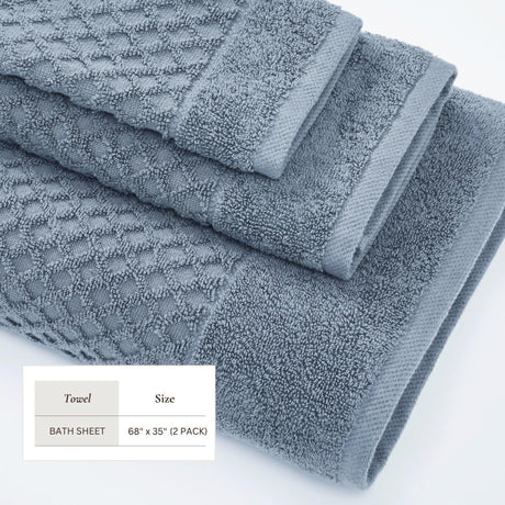 Cotton Diamond Waffle Weave Bath Towel Set – Grayson Collection-Parc Decor