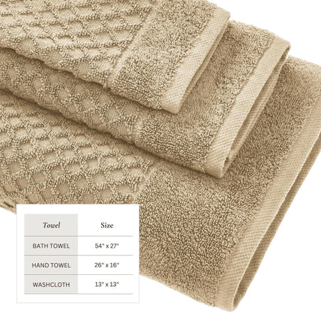 Cotton Diamond Waffle Weave Bath Towel Set – Grayson Collection-Parc Decor