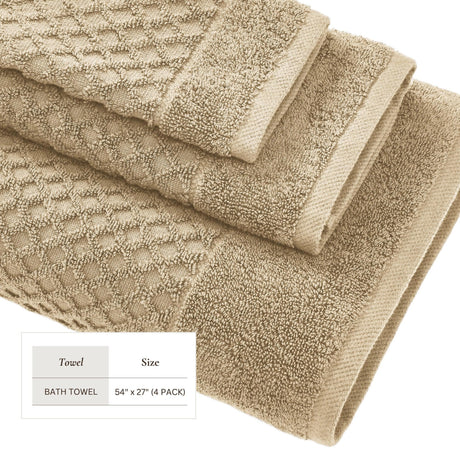Cotton Diamond Waffle Weave Bath Towel Set – Grayson Collection-Parc Decor