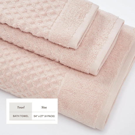 Cotton Diamond Waffle Weave Bath Towel Set – Grayson Collection-Parc Decor