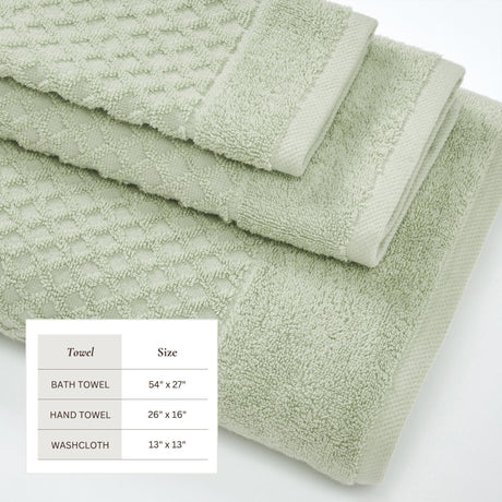 Cotton Diamond Waffle Weave Bath Towel Set – Grayson Collection-Parc Decor