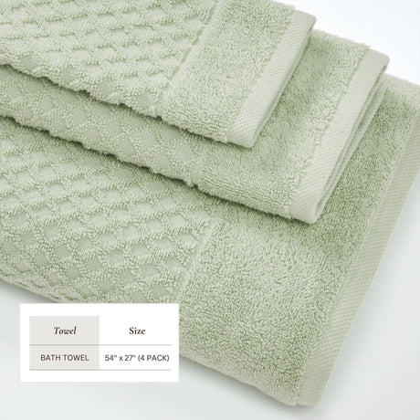 Cotton Diamond Waffle Weave Bath Towel Set – Grayson Collection-Parc Decor
