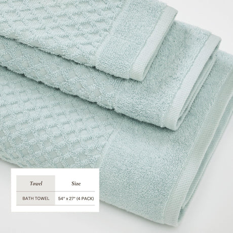 Cotton Diamond Waffle Weave Bath Towel Set – Grayson Collection-Parc Decor