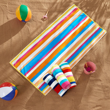 Cotton Velour Cabana Stripe Beach Towel – Novia Collection-Parc Decor
