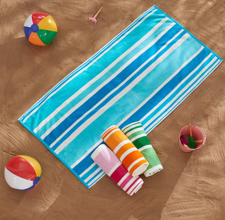 Cotton Velour Cabana Stripe Beach Towel – Novia Collection-Parc Decor