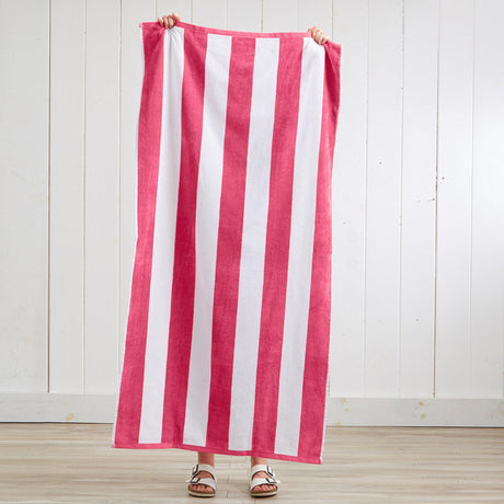 Cotton Velour Cabana Stripe Beach Towel – Novia Collection-Parc Decor