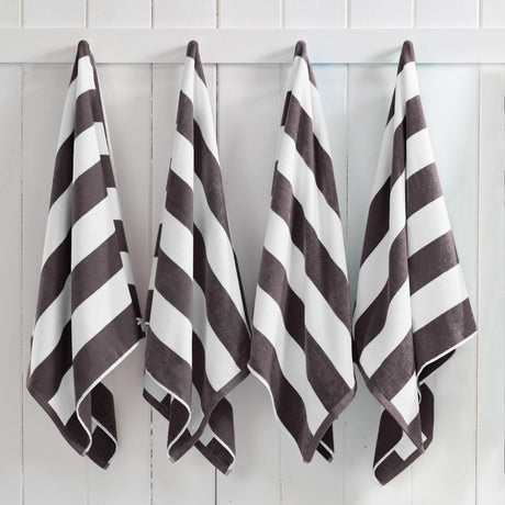 Cotton Velour Cabana Stripe Beach Towel - Novia Collection-Parc Decor