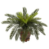 Cycas w/Hexagon Vase Silk Plant-Parc Decor