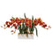 Cymbidium Artificial Arrangement in White Vase-Parc Decor