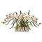 Cymbidium Artificial Arrangement in White Vase-Parc Decor