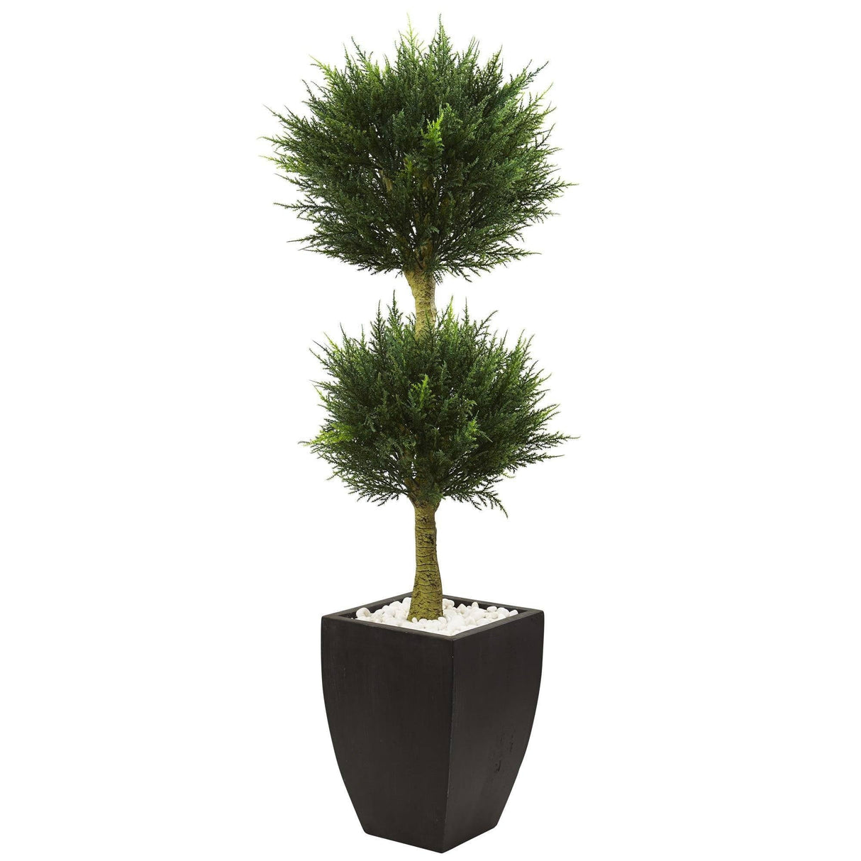 Cypress Topiary with Black Planter UV Resistant (Indoor/Outdoor)-Parc Decor