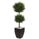 Cypress Topiary with Black Planter UV Resistant (Indoor/Outdoor)-Parc Decor
