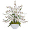 Dancing Lady Orchid Artificial Arrangement in White Vase-Parc Decor
