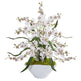 Dancing Lady Orchid Artificial Arrangement in White Vase-Parc Decor