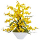Dancing Lady Orchid Artificial Arrangement in White Vase-Parc Decor