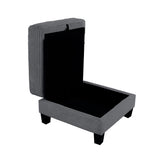 Dark Gray 3 Piece Set Comfy Sofa Couch 3-Seater & Loveseat Sofa with Storage Ottoman for Living Room with USB, Side Pockets, Pillows included-Parc Decor