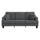 Dark Gray 3 Piece Set Comfy Sofa Couch 3-Seater & Loveseat Sofa with Storage Ottoman for Living Room with USB, Side Pockets, Pillows included-Parc Decor