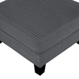 Dark Gray 3 Piece Set Comfy Sofa Couch 3-Seater & Loveseat Sofa with Storage Ottoman for Living Room with USB, Side Pockets, Pillows included-Parc Decor